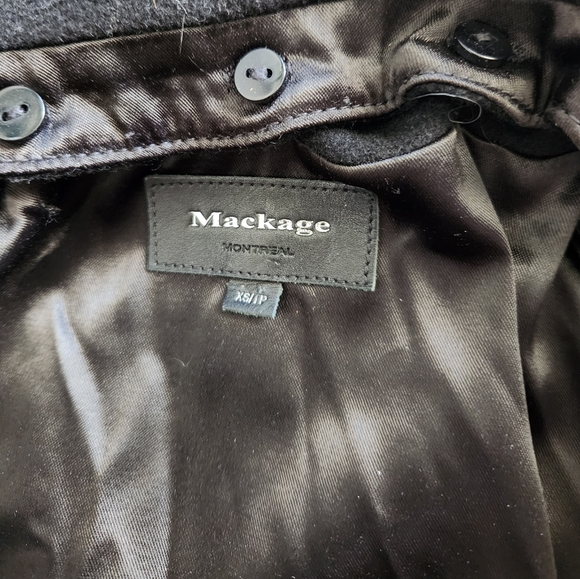 Mackage Black Wool Cashmere Fitted Double Breasted Womens Peacoat Size XS - Picture 9 of 11
